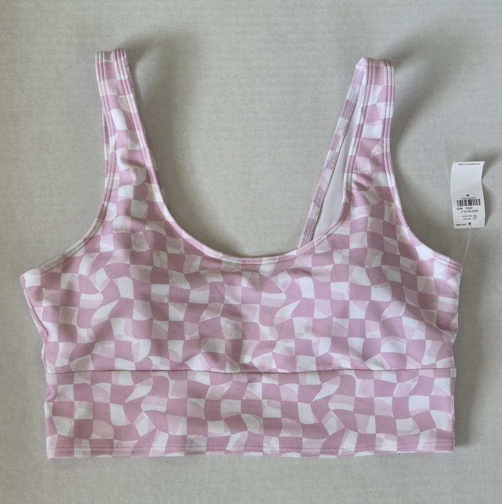 Old Navy Pink Check Bikini Top Women's Medium